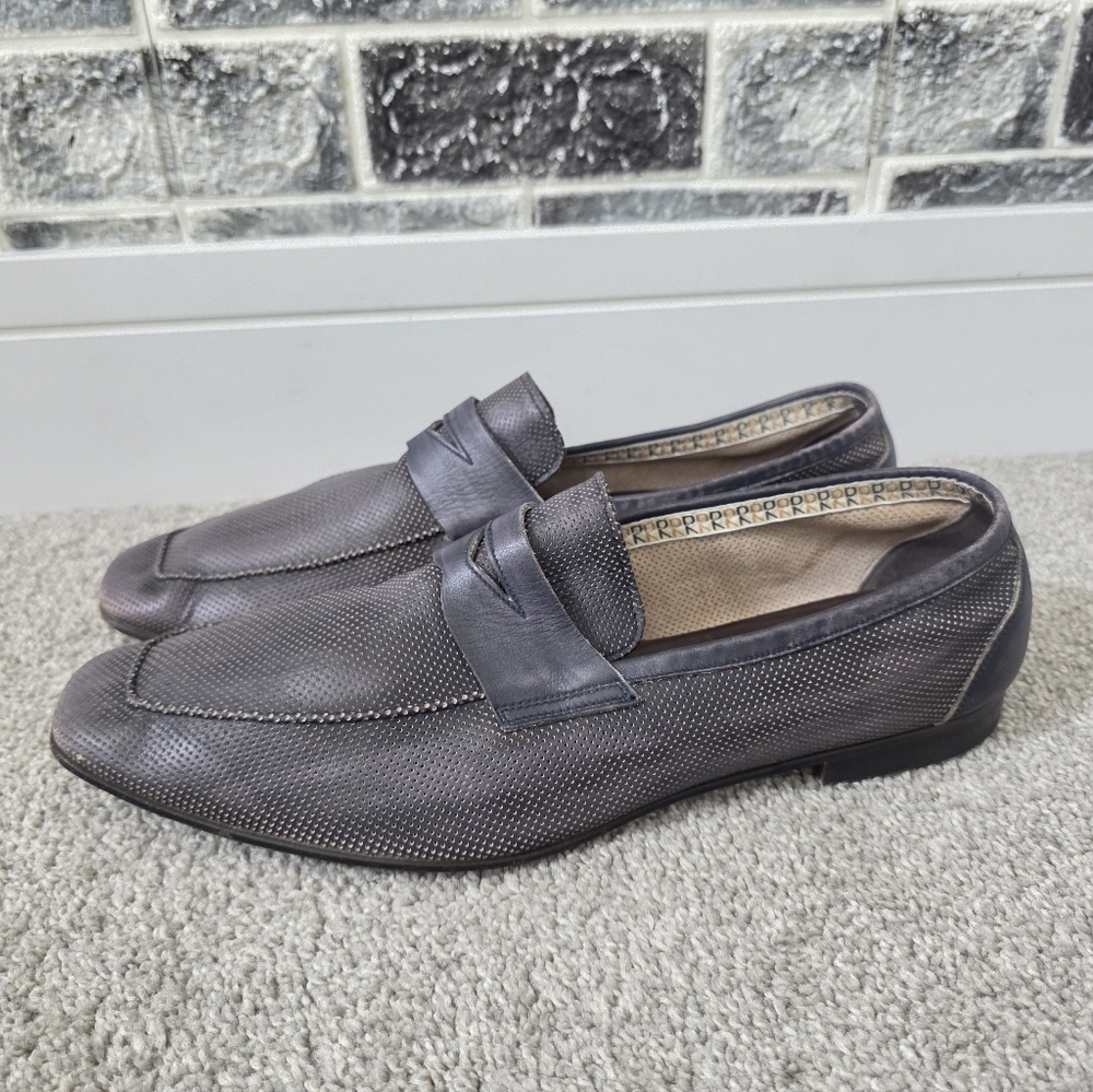 Fratelli Rossetti Gray Textured Penny Loafers